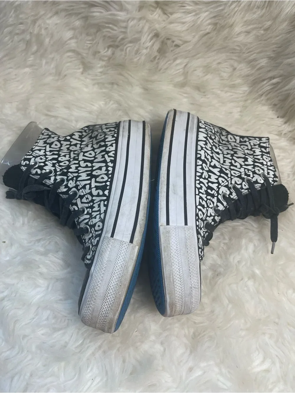 Converse Black & White All-Star Graffiti High-Top Sneakers - Kids